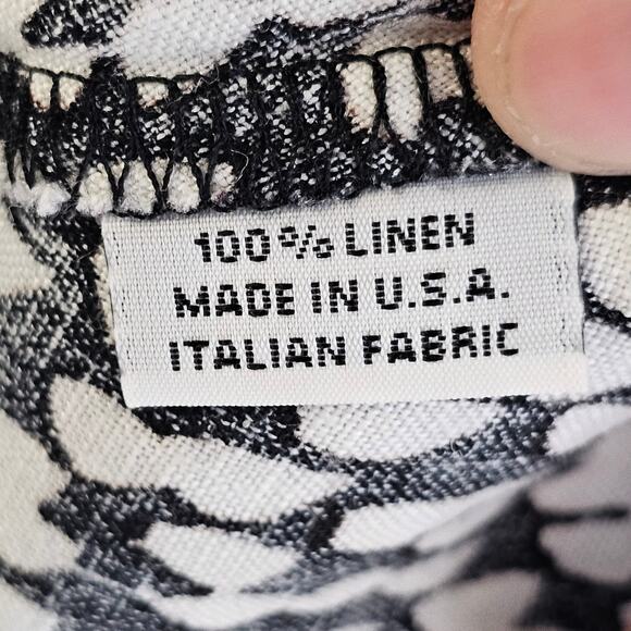 bryn WALKER Black White Linen Ivy Top Size XS Lagenlook Oversized Asymmetrical - Picture 5 of 7